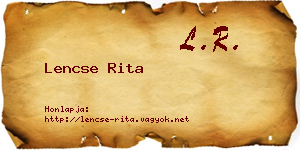 Lencse Rita névjegykártya